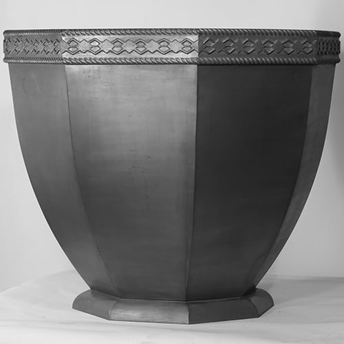 Octagonal Large Lead Urn with Frieze By Bromsgrove Garden